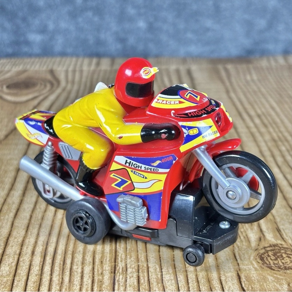 Vintage Hot Wheels Slot Car Super Bike Showdown Racing Track Motorcycle Mattel